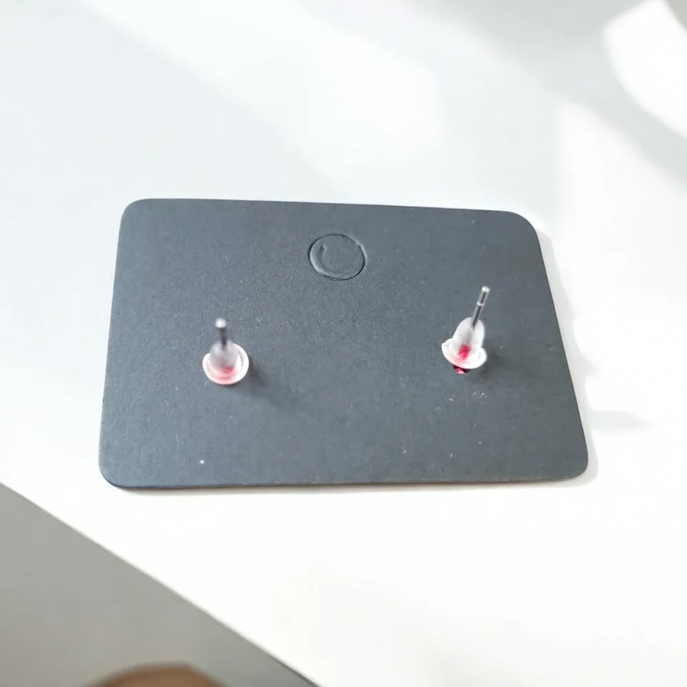 Elegant Red Stud Earrings